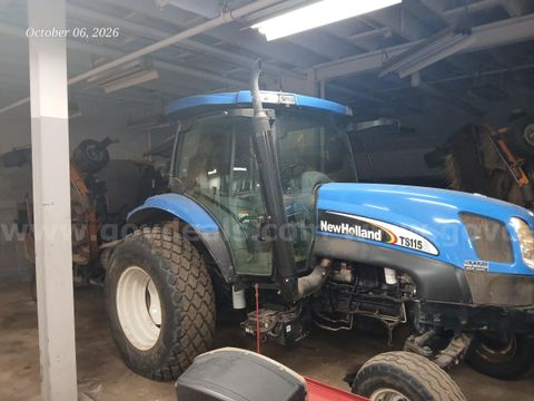 New Holland TS115A Tractor with Woods Bat-Wing Rotary Cutter