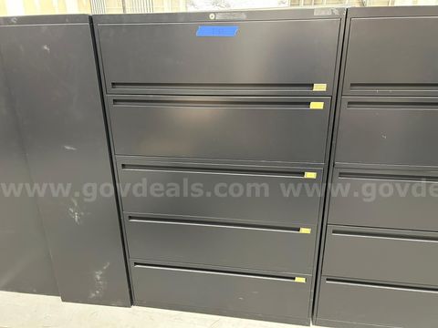 Lot of 4 five drawer file cabinets Lot#1
