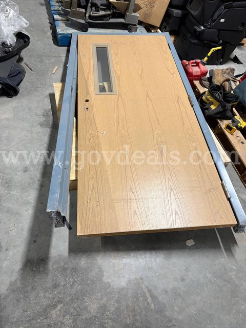 Wood door with frame