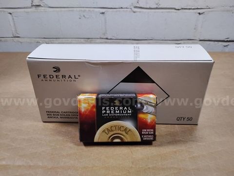 1 Case of 250 Federal Premium Law Enforcement Truball Tactical 12 GA Rifled Slugs