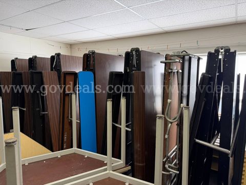 Folding cafeteria tables with benches 16 feet long