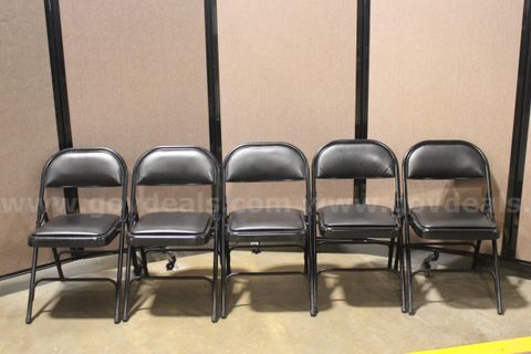 (5) Padded Black Folding Chairs