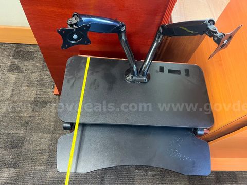 VIVO Standing Desk Converter + Dual Monitors Stand