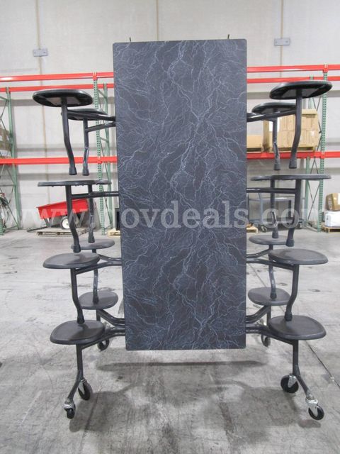 Mobile Cafeteria Table with Stools (B)