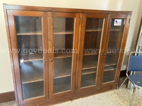 one bookshelf, glass front w/four doors (AGO-HYCA)