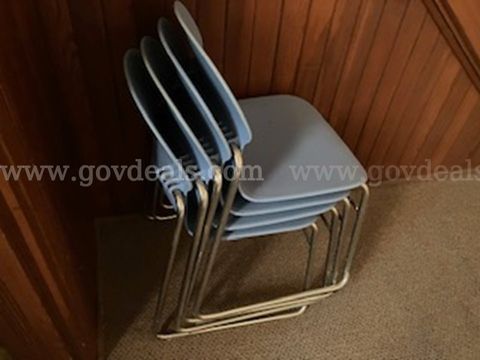 one lot of twelve blue chairs (AGO-HYCA)