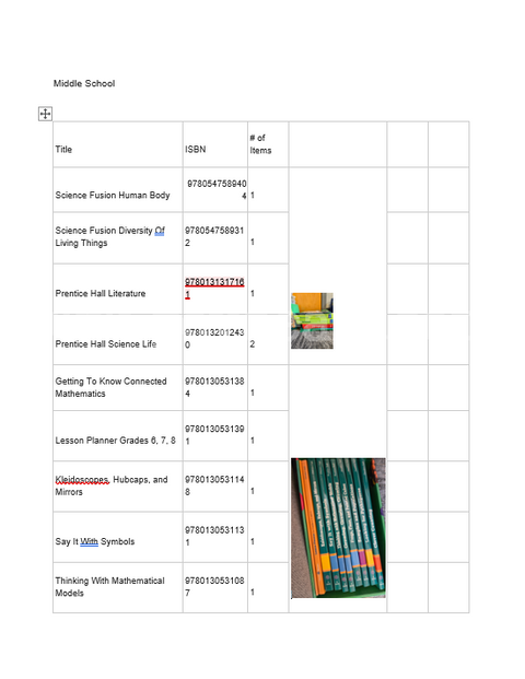 Lot of Middle School Books