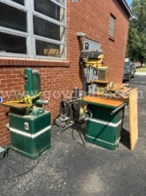 Lot of Drill Press, Radial Arm Saw, Table Saw, & (2) Disc/Belt Sanders