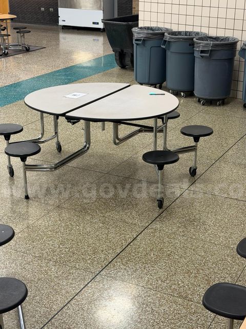Group of Round Cafeteria Tables