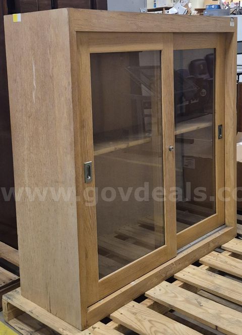 Wooden Cabinet with Glass Doors