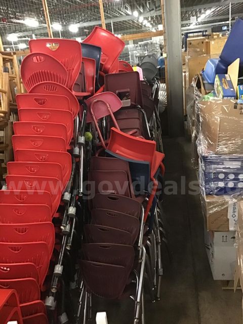 Variety of used kindergarten plastic chairs, (100)