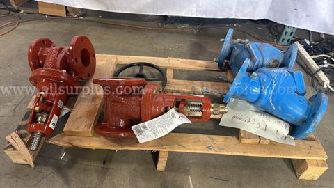 Industrial Flanged Valves: 2 Pressure Reducing & 2 Check Valves, 4"-6" Sizes