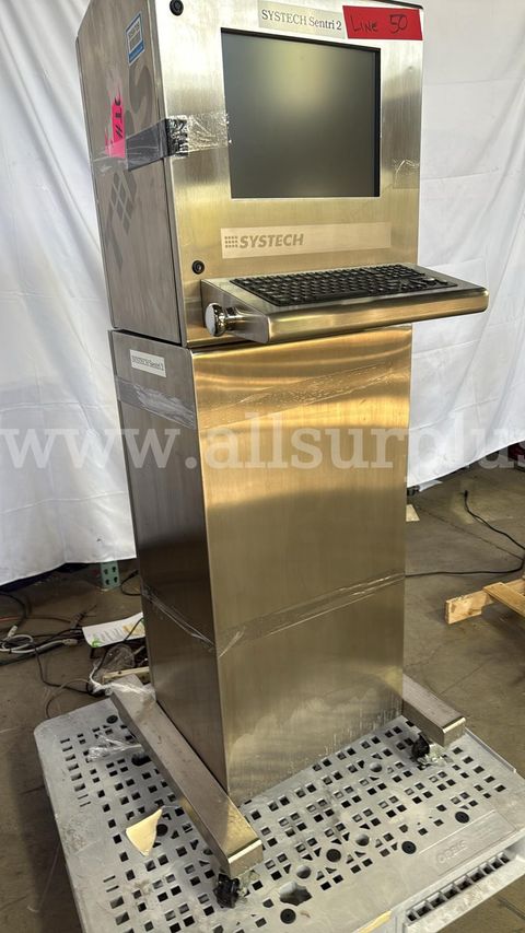Systech Sentri 2 Industrial Stainless Steel Workstation Terminal with Integrated Keyboard and Trackball