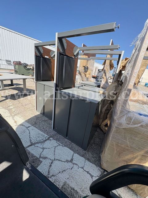 Office desk with attached file/cabinet table Qty 2