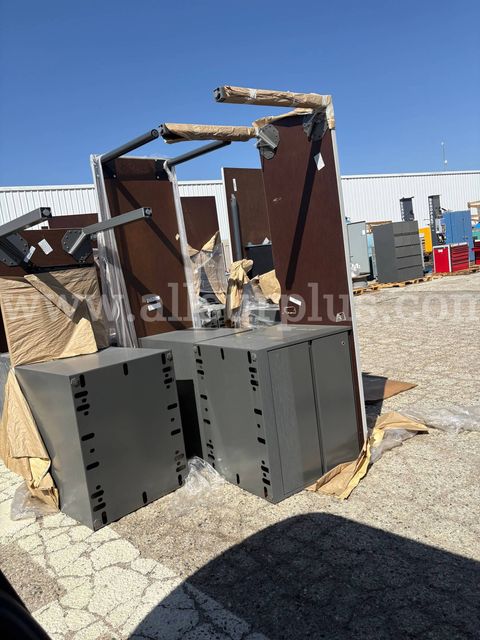 Office desk large with attached file cabinet/desk
