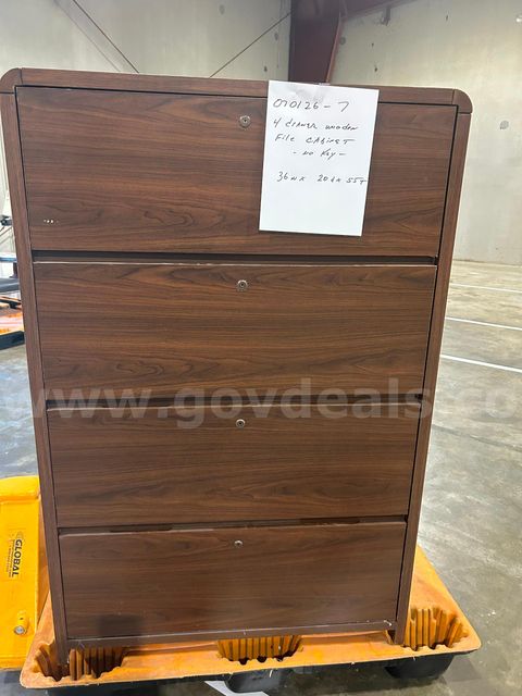 Wooden, 4-Drawer File Cabinet