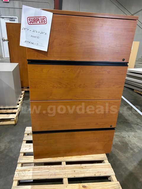 Wodden, 4-Drawer File Cabinet