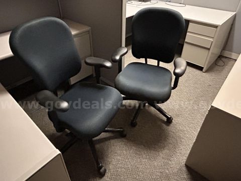 2 Used Blue Office Chairs (WD-H)