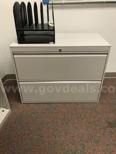 Used desk and lateral filing cabinet. (WD1008)