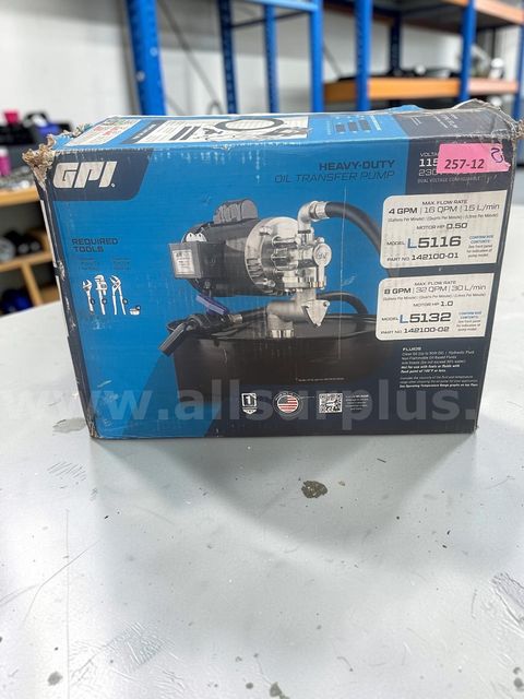 GPI Model L5116 heavy-duty electric oil transfer pump