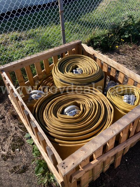 Lot of Six 5" Fire Hoses with Couplings (For Parts / Non-Critical Use Only)