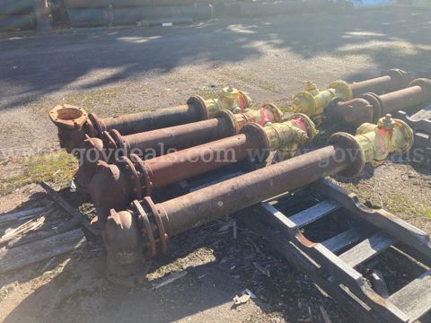 Lot of 6 Retired Mueller Fire Hydrants – Scrap / Parts / Decorative