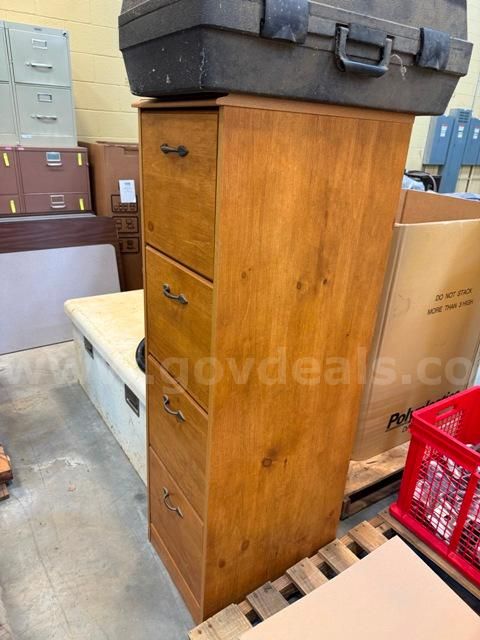 4 Drawer Wooden File Cabinet