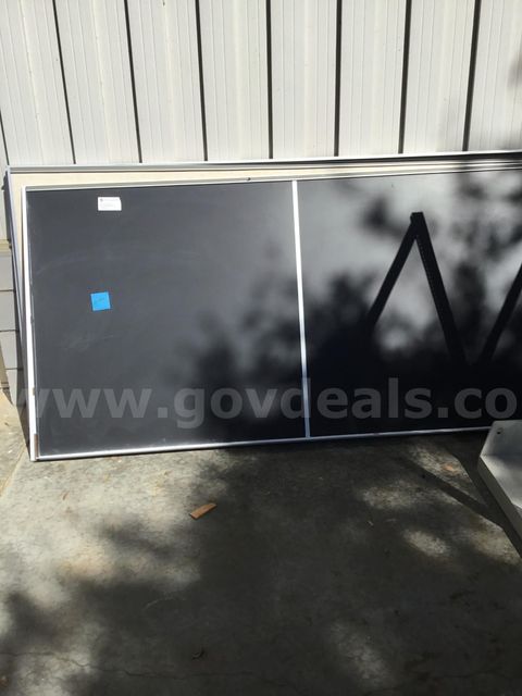 3 chalk/bulletin boards 2 16 FT ,1 8 FT ( back door )