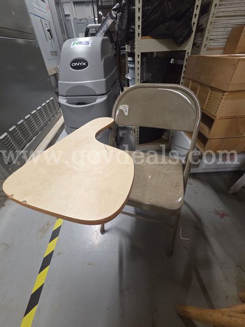 Metal Chair with Desk Arm