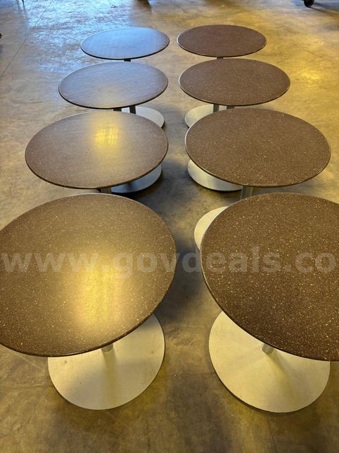 Lot of 30-inch Round Tables, Used.