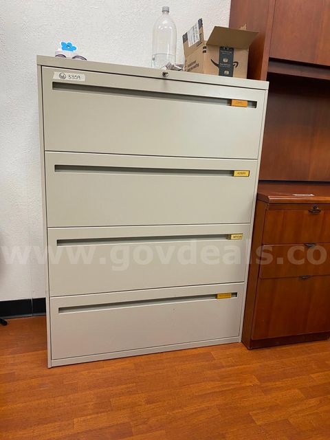Grey filing cabinet