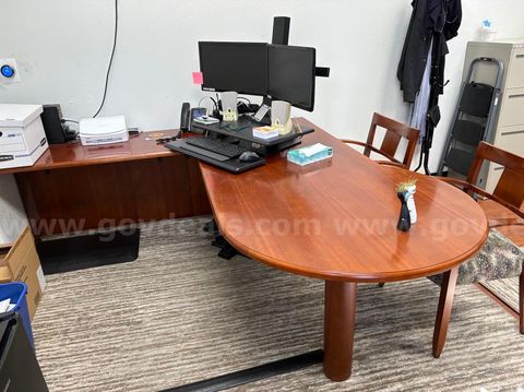 Cherry colored desk