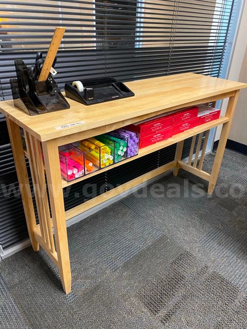 Oak Colored Credenza Table