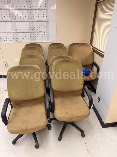 Ten Matching Brown Desk Chairs