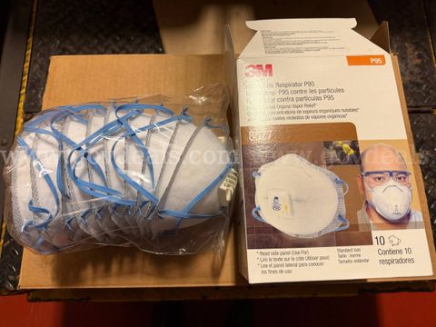 Lot of 4 Pallets of Expired 3M P95 Single Use Respirators
