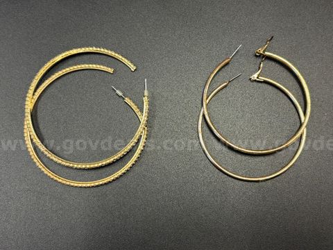 Two pairs of hoop earrings