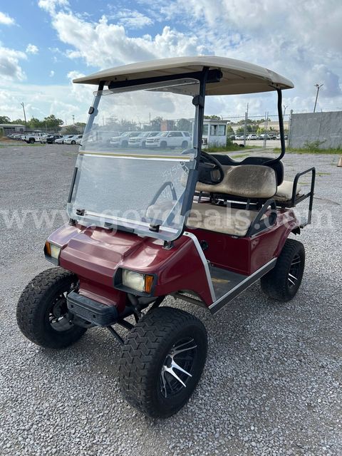 Maroon 2007 Club Car Electric Golf Cart