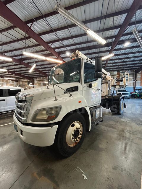White 2018 Hino 338 W/Ramer Knuckle Boom Loader Truck