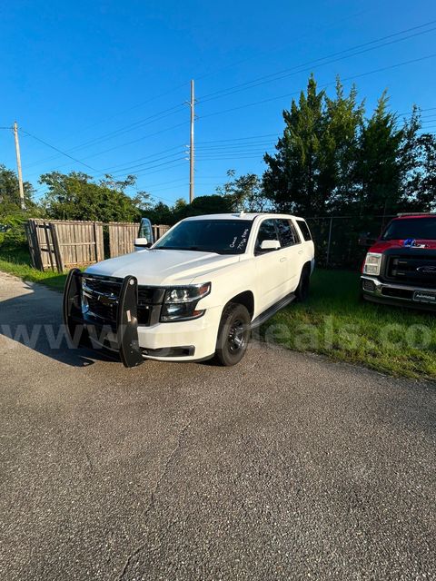 White 2018 Chevrolet Tahoe With Easily Removed Red Lights And Push Bumper