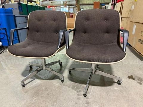 Rolling Chairs, Pair of 2