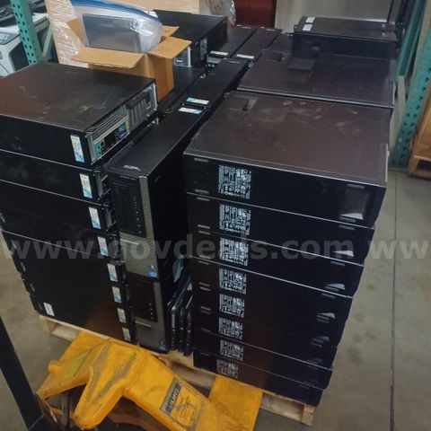 pallet of various computers