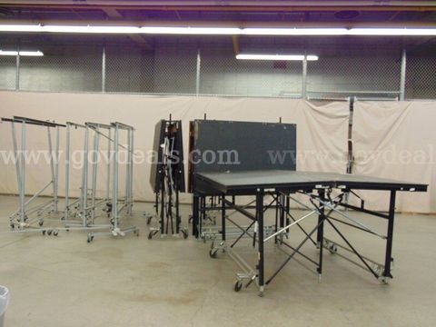 4 Portable Platform Stages w/ 8 Accessory Racks - B5