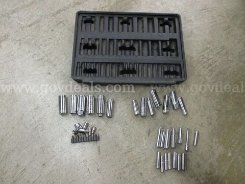Black Ratchet Tray w/ Assorted Tools & Sockets - A12