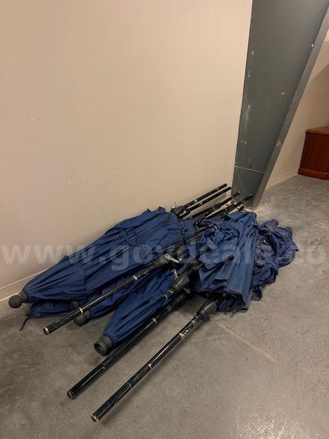 Set of 12 Blue Patio Umbrellas
