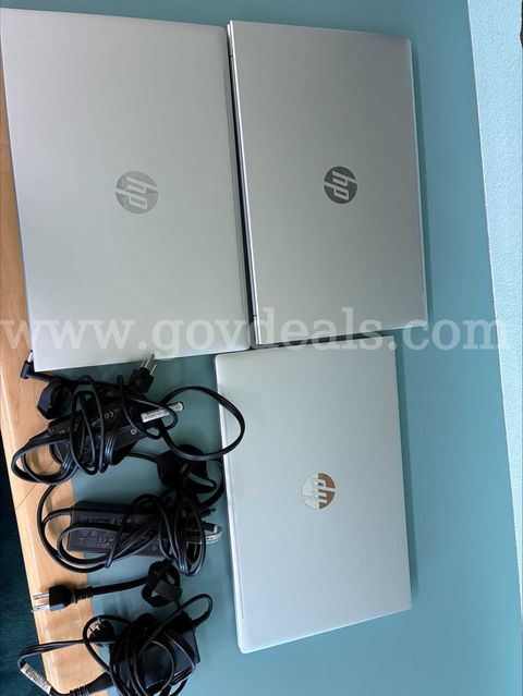 Lot of 3 HP ProBook 450 (manufactured in 2023 and 2024), Used business laptops.