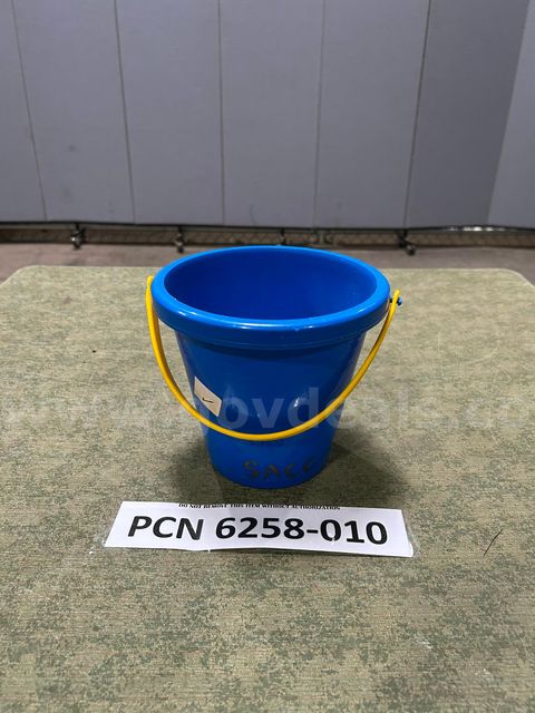 Bucket, Plastic, Blue, Yellow Handle