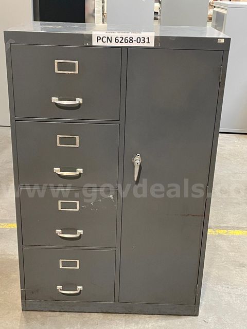 Storage/Filing Cabinet, 4-Drawers, 1-Door, 3-Shelves, 1-Safe (no combination), Metal