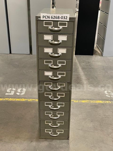 Filing Cabinet, Index Cards, 11-Drawers, Metal