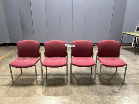 Chair, Guest, Burgandy, Metal Frame, Stackable