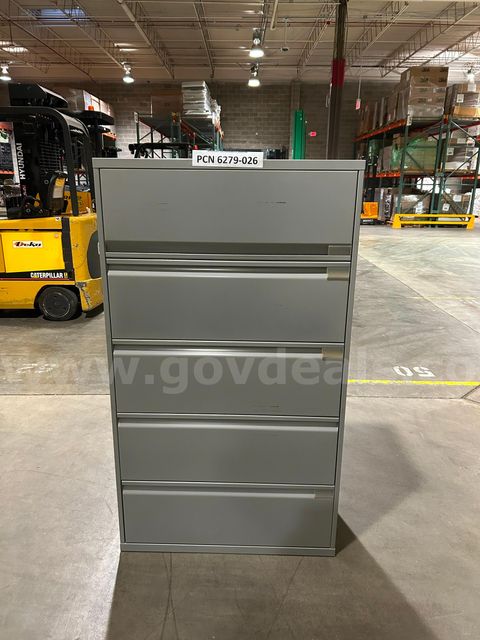 Filing Cabinet, 5-Drawers, Lateral, Metal